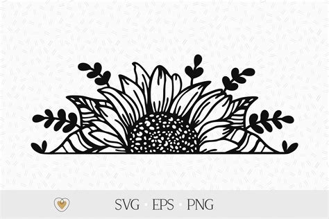 Download 88+ Half Sunflower Drawing for Cricut Machine